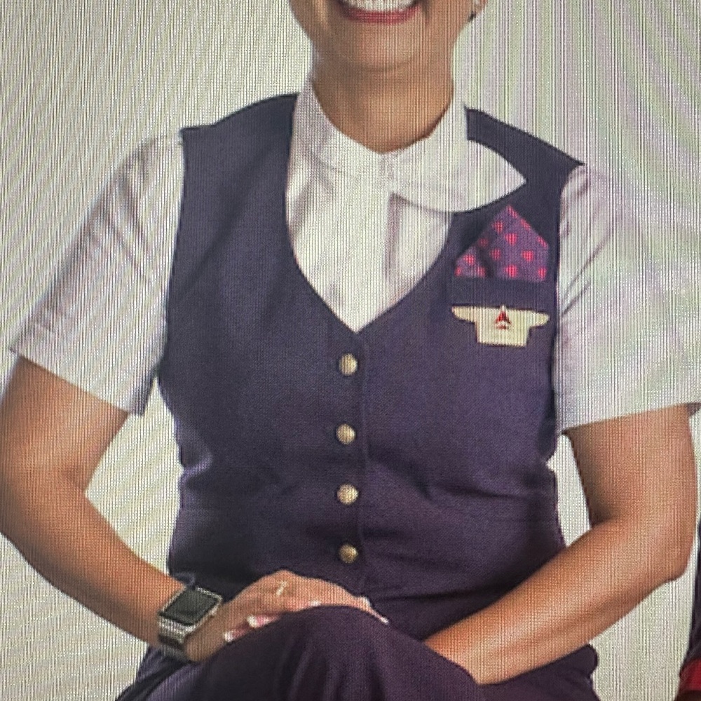 Delta uniform vest in Plum- Vintage